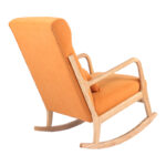 Rotating armchair Edeldy orange fabric and legs in natural color 102x66x99cm - Image 3