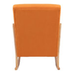Rotating armchair Edeldy orange fabric and legs in natural color 102x66x99cm - Image 6