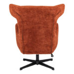 Swivel armchair Zefrina terracotta  fabric and base in black color 77x82x100-107cm - Image 6