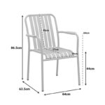 Vista stackable armchair, aluminum, black shade 62x60x84cm - Image 2
