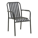 Vista stackable armchair, aluminum, black shade 62x60x84cm