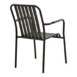 Vista stackable armchair, aluminum, black shade 62x60x84cm - Image 3