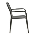 Vista stackable armchair, aluminum, black shade 62x60x84cm - Image 4