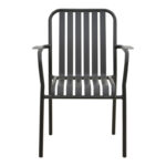 Vista stackable armchair, aluminum, black shade 62x60x84cm - Image 5