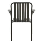 Vista stackable armchair, aluminum, black shade 62x60x84cm - Image 6