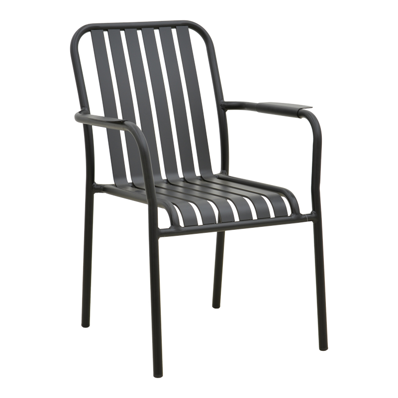 404-000005 Vista stackable armchair, aluminum, black shade 62x60x84cm - Image 1