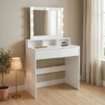 Dressing table Virna with led white 80x40x145cm