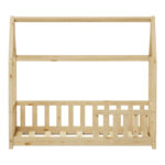 Children's bed Bambie with railing Montessori pine wood in natural shade 70x140cm - Слика 4
