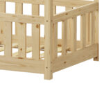 Children's bed Bambie with railing Montessori pine wood in natural shade 70x140cm - Слика 6