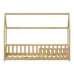 Children's bed Bambie with railing Montessori pine wood in natural color 90x190cm - Image 4
