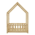 Children's bed Bambie with railing Montessori pine wood in natural color 90x190cm - Image 5