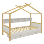 Children's bed Discovery Montessori pine wood white-natural 90x190cm - Слика 2