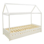 Children bed DreamHouse Montessori with sliding bed pine wood white 90x190cm - Image 2