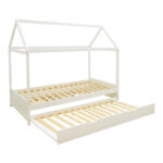 Children bed DreamHouse Montessori with sliding bed pine wood white 90x190cm - Image 3