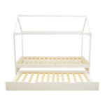 Children bed DreamHouse Montessori with sliding bed pine wood white 90x190cm - Image 5