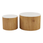 Coffee table Nelba set of 2pcs oak MDF with ceramic surface in marble look - Слика 3