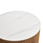 Coffee table Nelba set of 2pcs oak MDF with ceramic surface in marble look - Слика 6