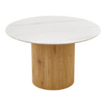 Sikulu oak MDF with ceramic surface in white marble look D125x77cm - Image 3
