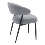 Timur armchair grey fabric with black metal legs 61x55x78cm - Слика 2