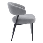 Timur armchair grey fabric with black metal legs 61x55x78cm - Слика 3