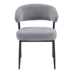 Timur armchair grey fabric with black metal legs 61x55x78cm - Слика 4