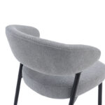 Timur armchair grey fabric with black metal legs 61x55x78cm - Слика 6
