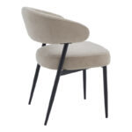 Timur chair beige grey fabric with black metal legs 61x55x78cm - Image 2