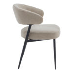 Timur chair beige grey fabric with black metal legs 61x55x78cm - Image 3