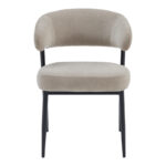 Timur chair beige grey fabric with black metal legs 61x55x78cm - Image 4