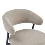 Timur chair beige grey fabric with black metal legs 61x55x78cm - Image 5