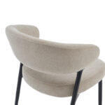 Timur chair beige grey fabric with black metal legs 61x55x78cm - Image 6