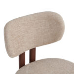 Glamor chair beige-walnut fabric metal legs 53x51x81cm - Слика 5
