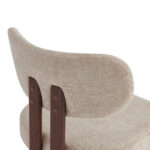 Glamor chair beige-walnut fabric metal legs 53x51x81cm - Слика 6