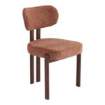 Glamor chair brown-walnut fabric metal legs 53x51x81cm