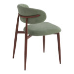 Moss chair pistachio - walnut fabric metal legs 53x50x76cm - Image 2