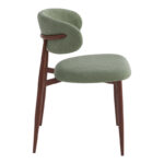 Moss chair pistachio - walnut fabric metal legs 53x50x76cm - Image 3