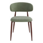 Moss chair pistachio - walnut fabric metal legs 53x50x76cm - Image 4