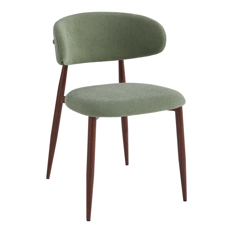 413-000011 Moss chair pistachio - walnut fabric metal legs 53x50x76cm - Image 1