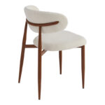 Moss chair beige - walnut fabric metal legs 53x50x76cm - Image 2