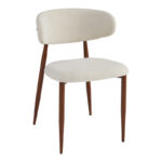 Moss chair beige - walnut fabric metal legs 53x50x76cm