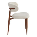 Moss chair beige - walnut fabric metal legs 53x50x76cm - Image 3