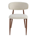 Moss chair beige - walnut fabric metal legs 53x50x76cm - Image 4