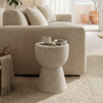 Side table Efria ecru MGO D33x46cm