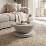 Coffee table Cerba ecru MGO D70x30cm
