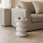 Side table Bellon white MGO D40x46cm