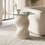 Coffee table Klida travertine look MGO D40x63cm