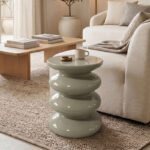 Side table Jonne white MGO D40x46cm