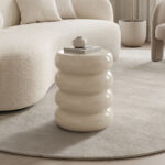 Side table Venezia white MGO D35x46cm