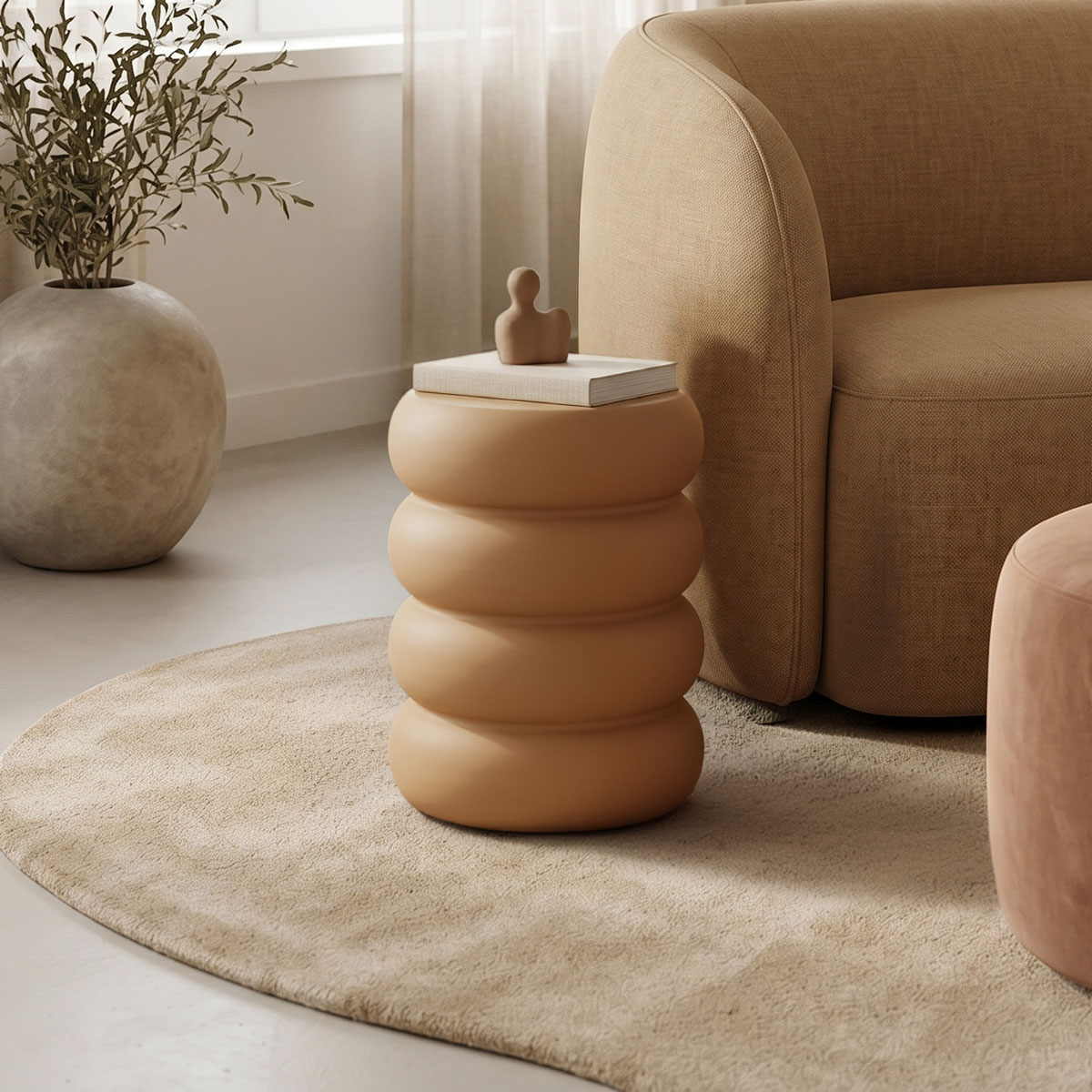 414-000028 Side table Venezia terracotta MGO D35x46cm - Image 1