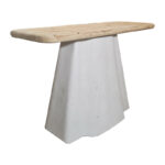 Console table Loberta fir wood-mdf in natural-white color 120x38x81cm - Image 2